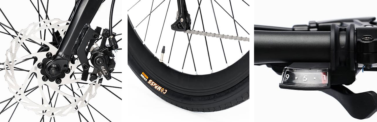 Rower elektryczny Motus Oolter Torm White - Elementy zwiększające bezpieczeństwo jazdy