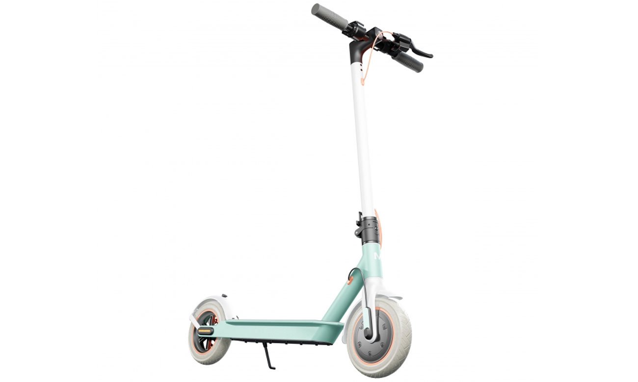 Hulajnoga elektryczna Motus Scooty 10 Lite 2022 Biało-zielona - Widok od przodu pod kątem