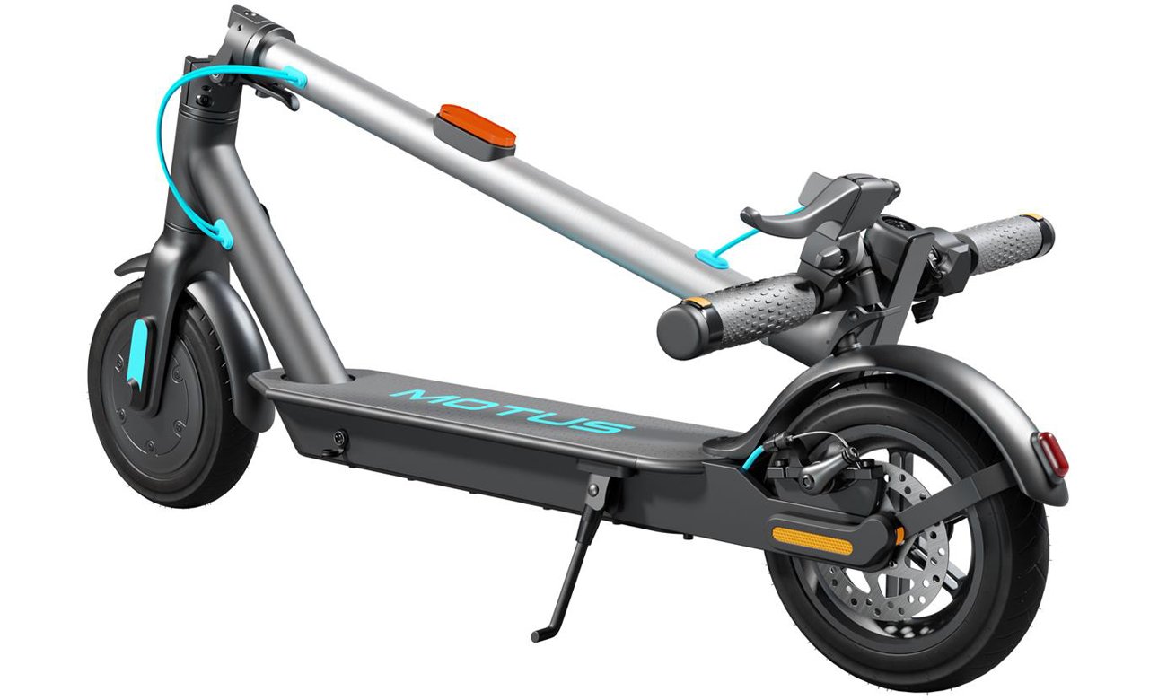 Hulajnoga elektryczna Motus Scooty 10 Lite 2023 - Widok od tyłu, złożona konstrukcja
