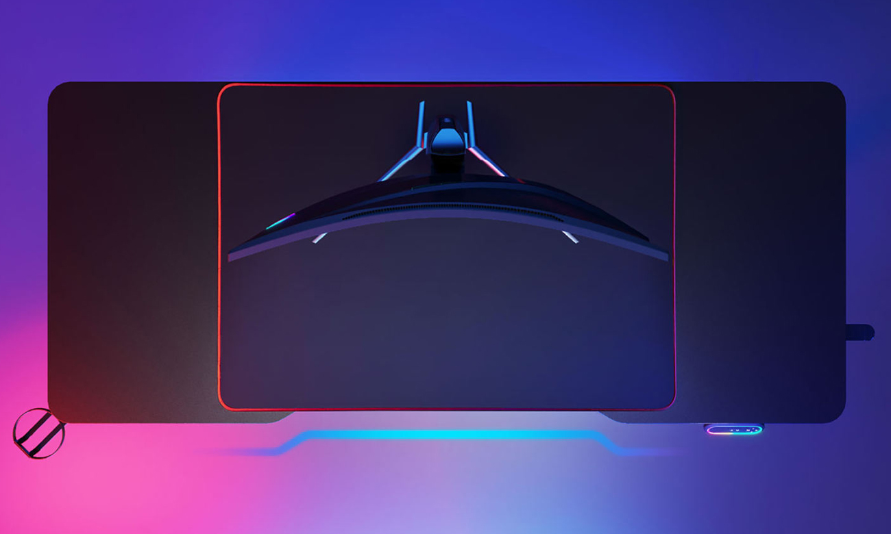 Biurko z elektryczną regulacją wysokości Mozos DX RGB Czarne - Blat o szerokości 140 cm