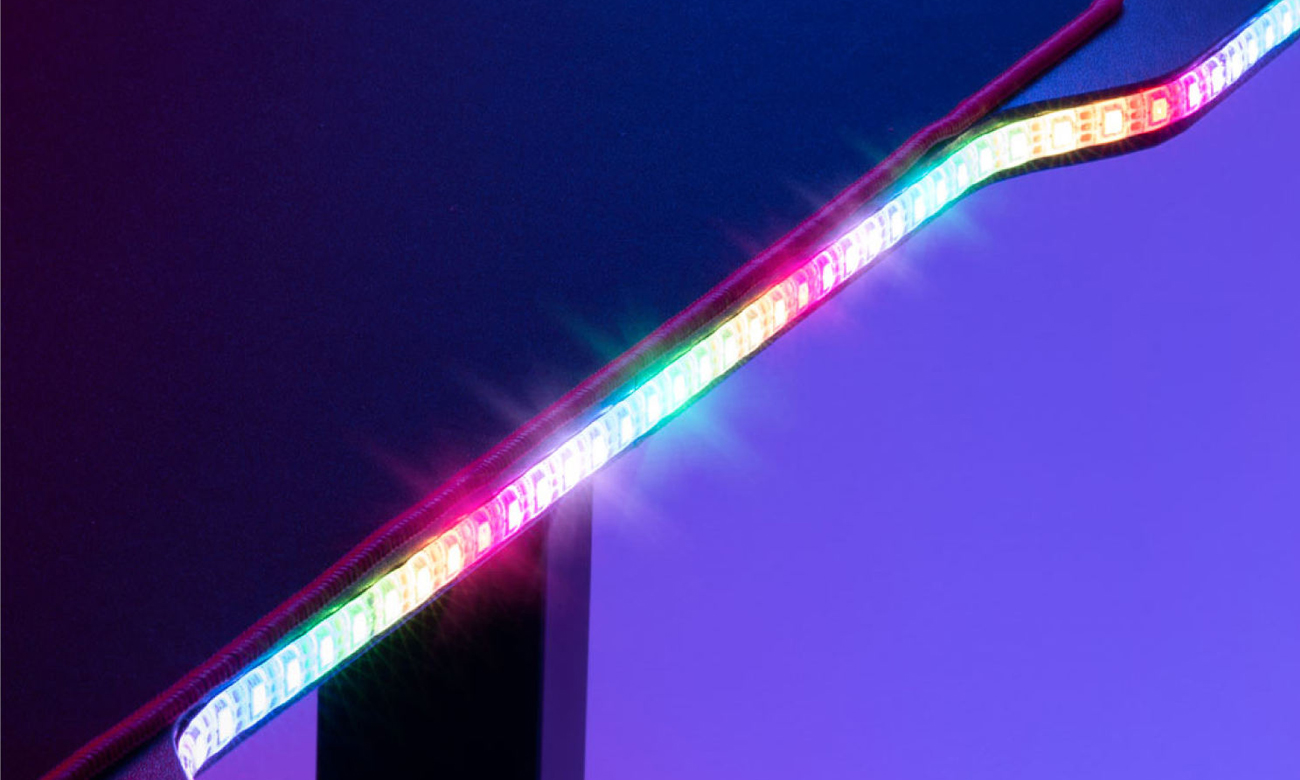 Biurko z elektryczną regulacją wysokości Mozos DX RGB Czarne - Podświetlenie LED RGB
