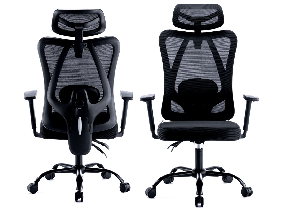 Fotel ergonomiczny Mozos ERGO-X - Widok od przodu i od tyłu