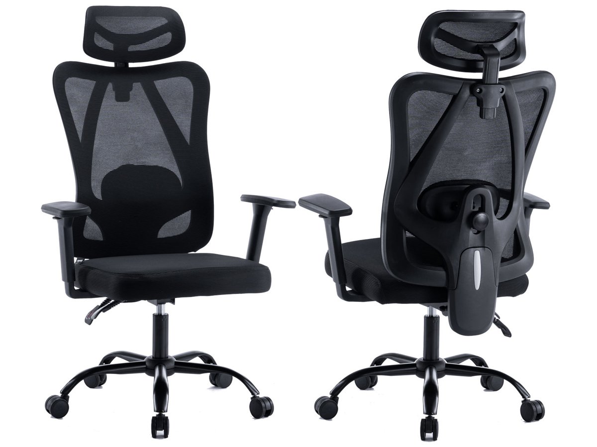 Fotel ergonomiczny Mozos ERGO-X - Widok od przodu i od tyłu pod kątem