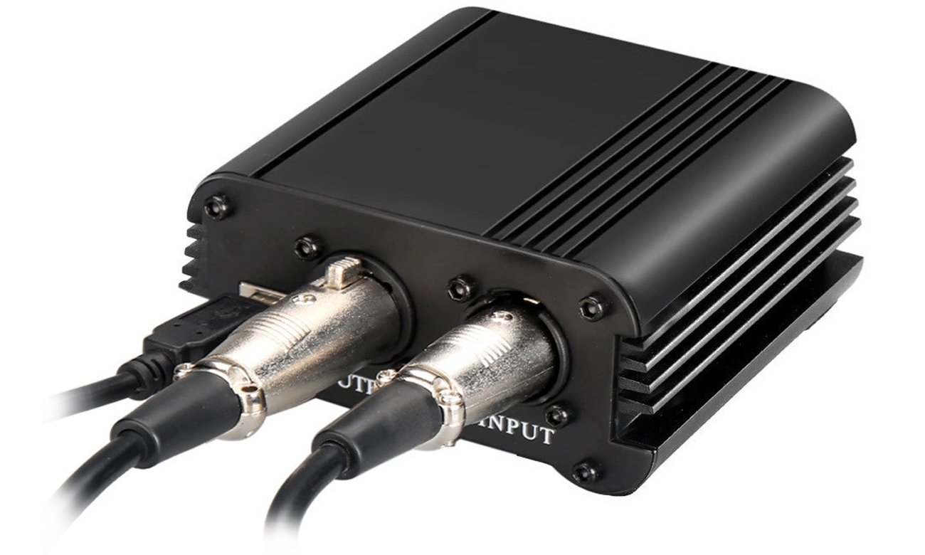 Zasilacz USB PHANTOM +48V do mikrofonów XLR Mozos M48P - Zasilanie ze złącza USB 5V