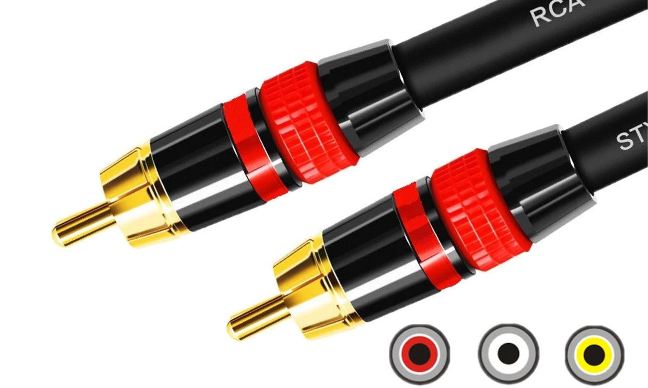 Kabel Mozos RCA - RCA 3m - Złącza