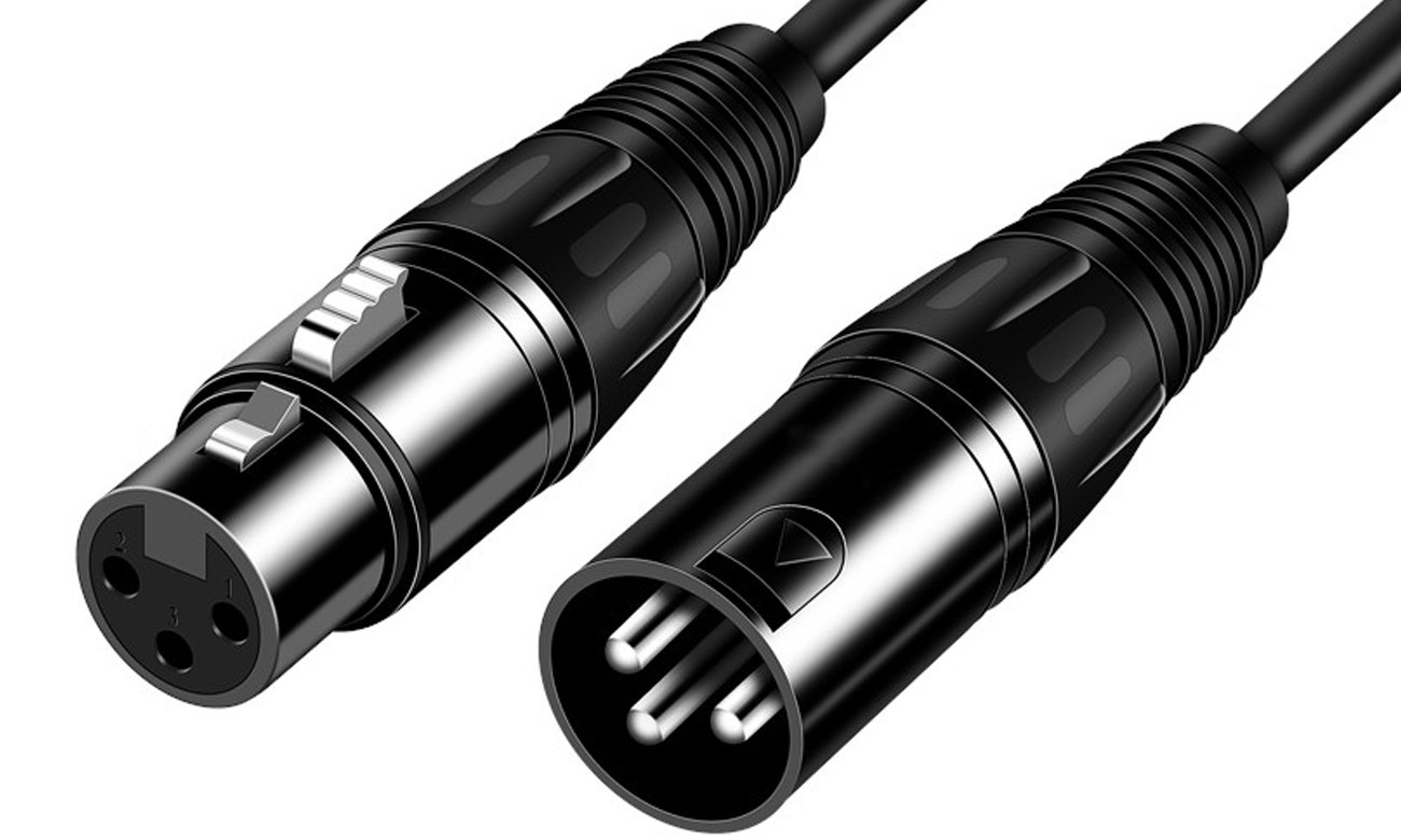 Kabel mikrofonowy Mozos XLR męski - XLR żeński 3m - Widok ogólny