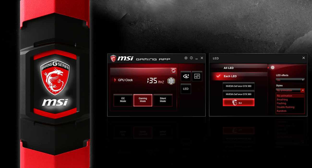 MSI 3WAY SLI BRIDGE podświetlenie