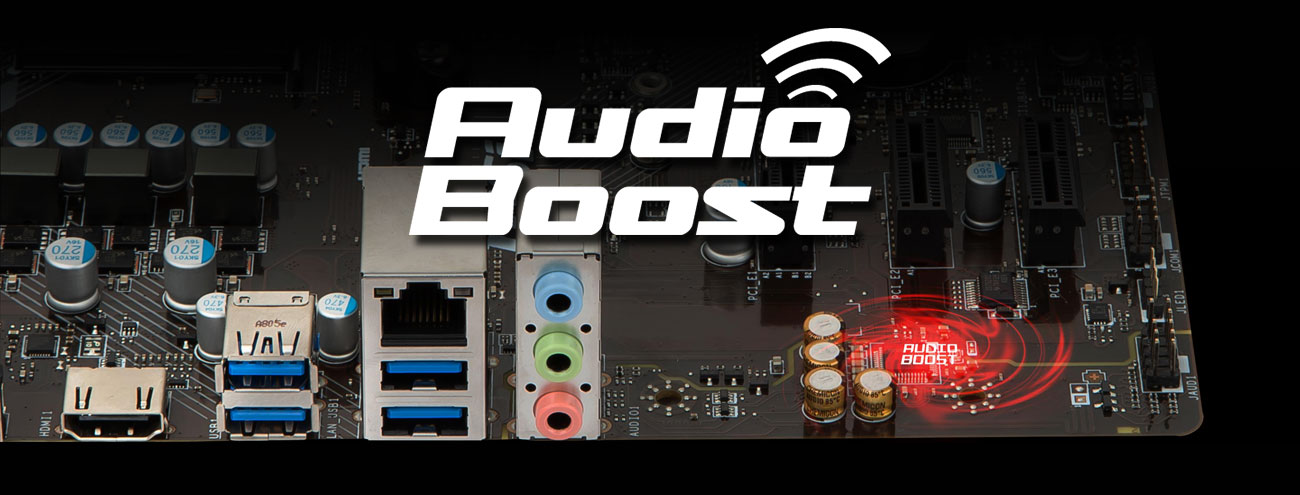MSI A320M PRO-M2 Dźwięk Audio Boost
