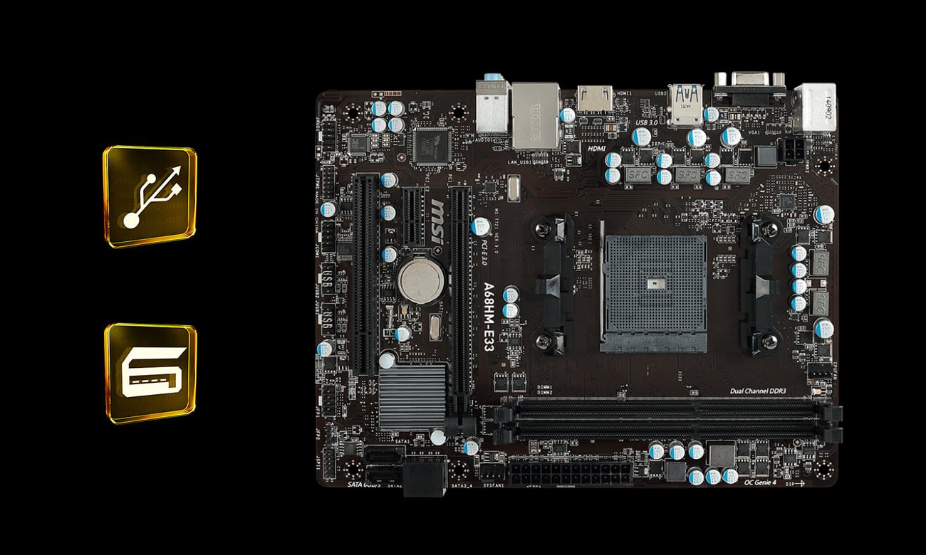 MSI A68HM-E33 V2 USB 3.0 i SATA III
