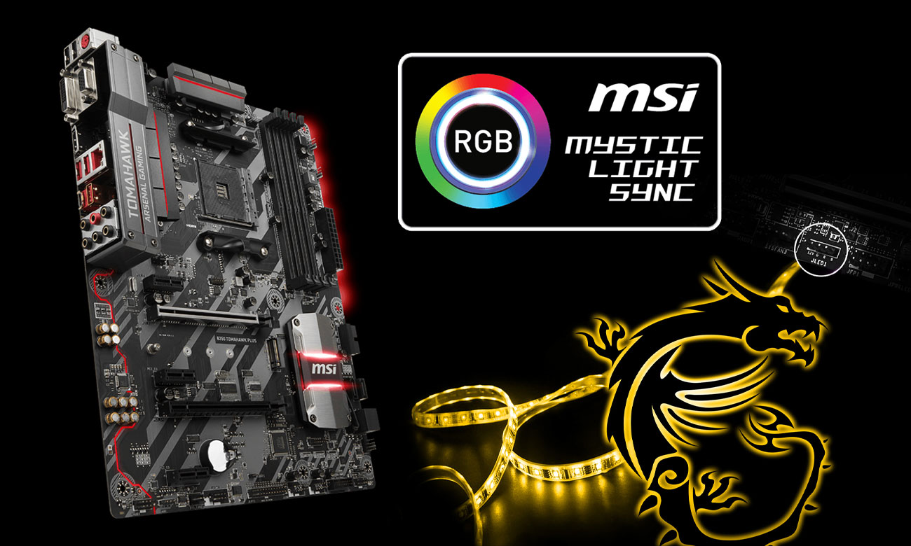 MSI B350 TOMAHAWK PLUS MSI Mystic Light Sync