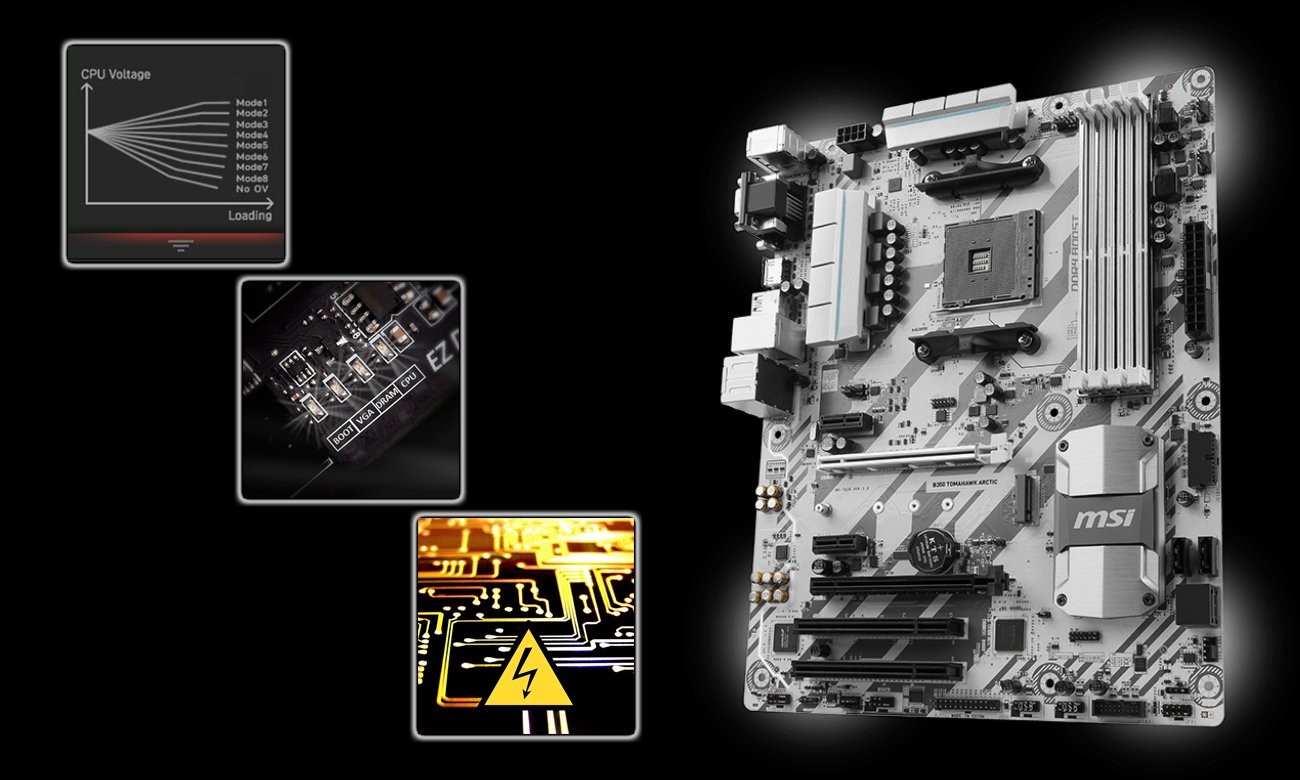 MSI B350 TOMAHAWK ARCTIC funkcje zaawansowane