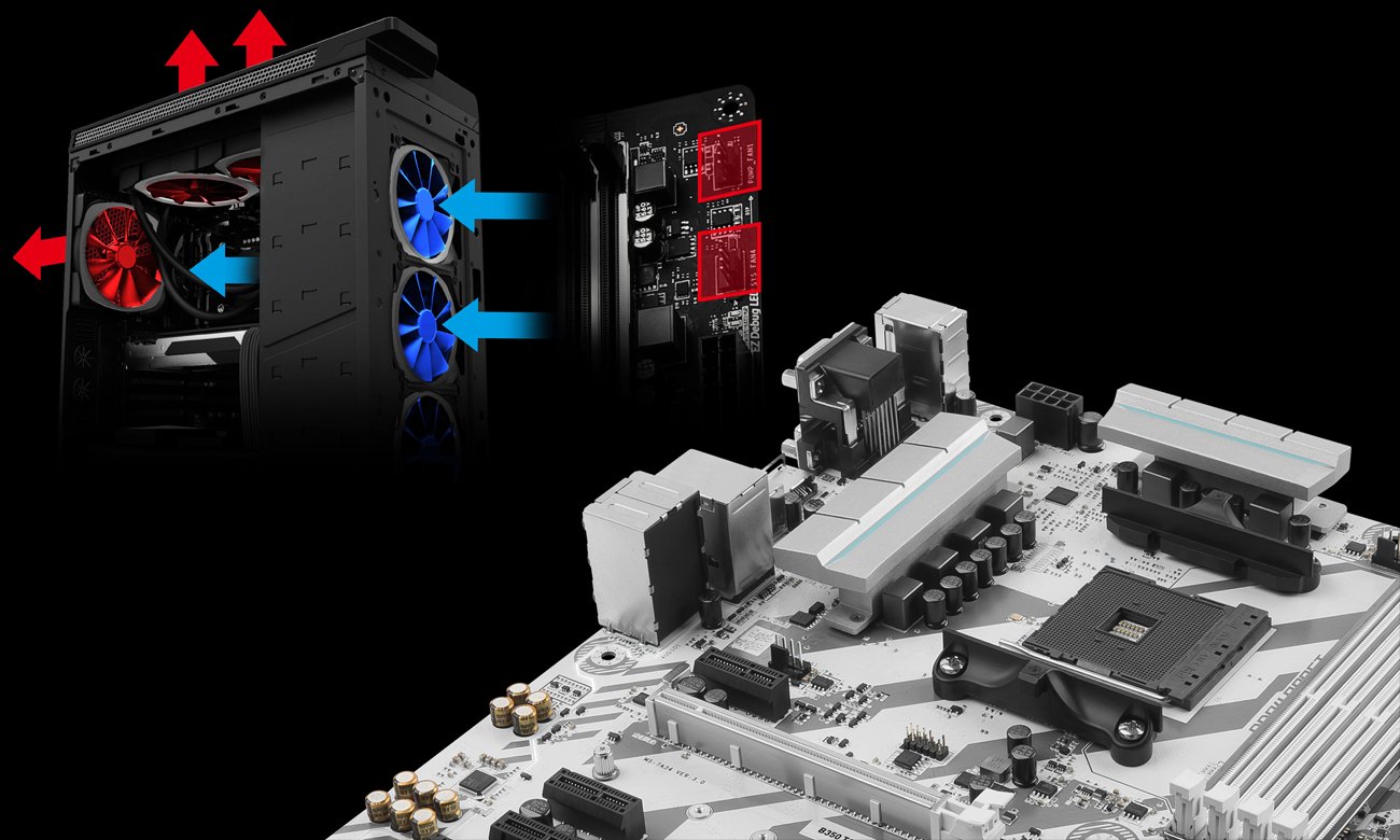 MSI B350 TOMAHAWK ARCTIC chłodzenie