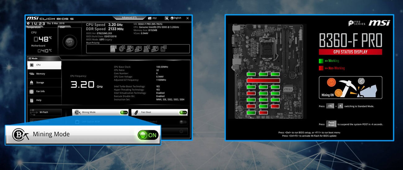 MSI B360-F PRO Łatwe i dokładne zarządzanie górnictwem, Mining Management