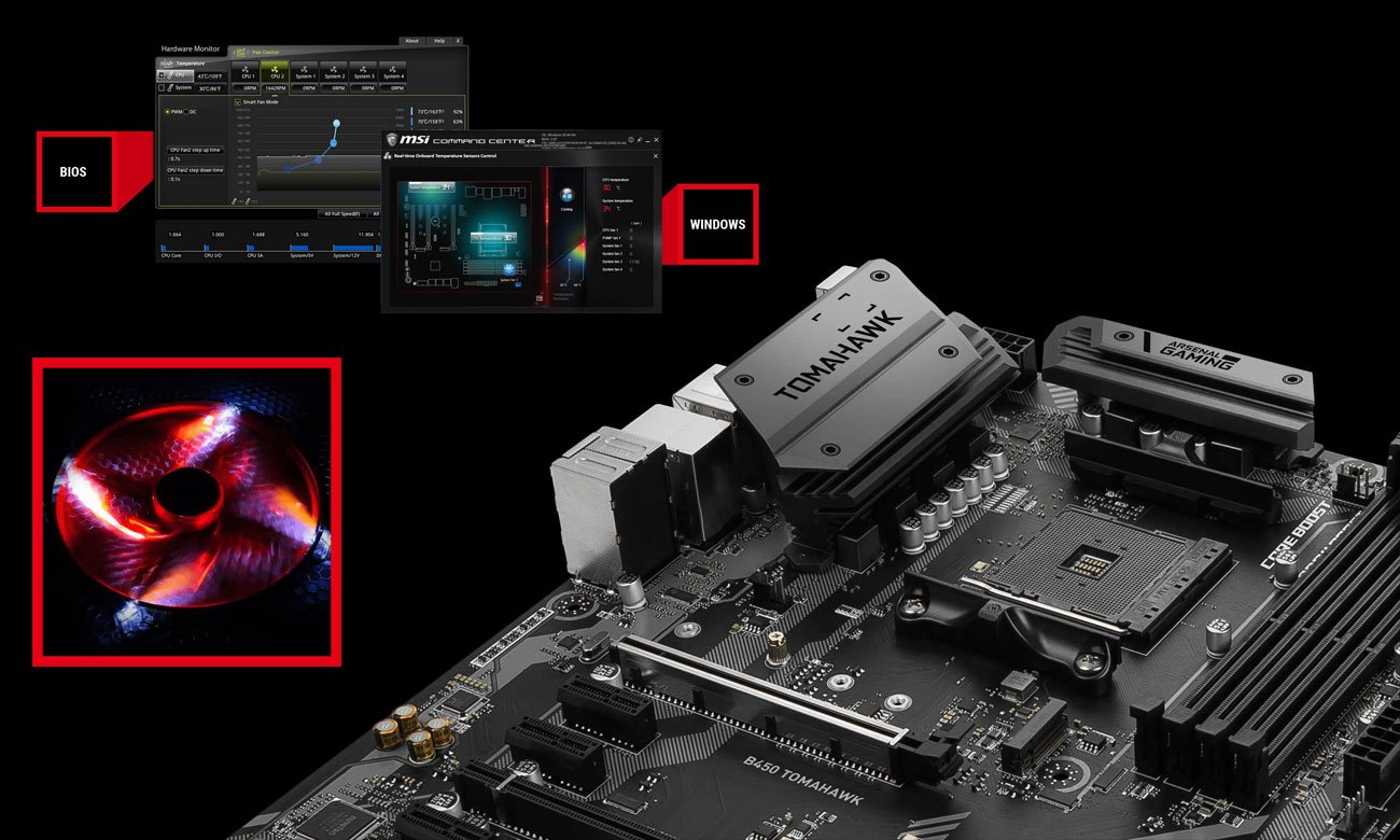 MSI B450 TOMAHAWK Chłodzenie