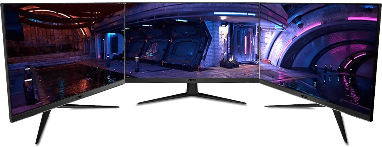 Monito MSI G2712F połączone monitory