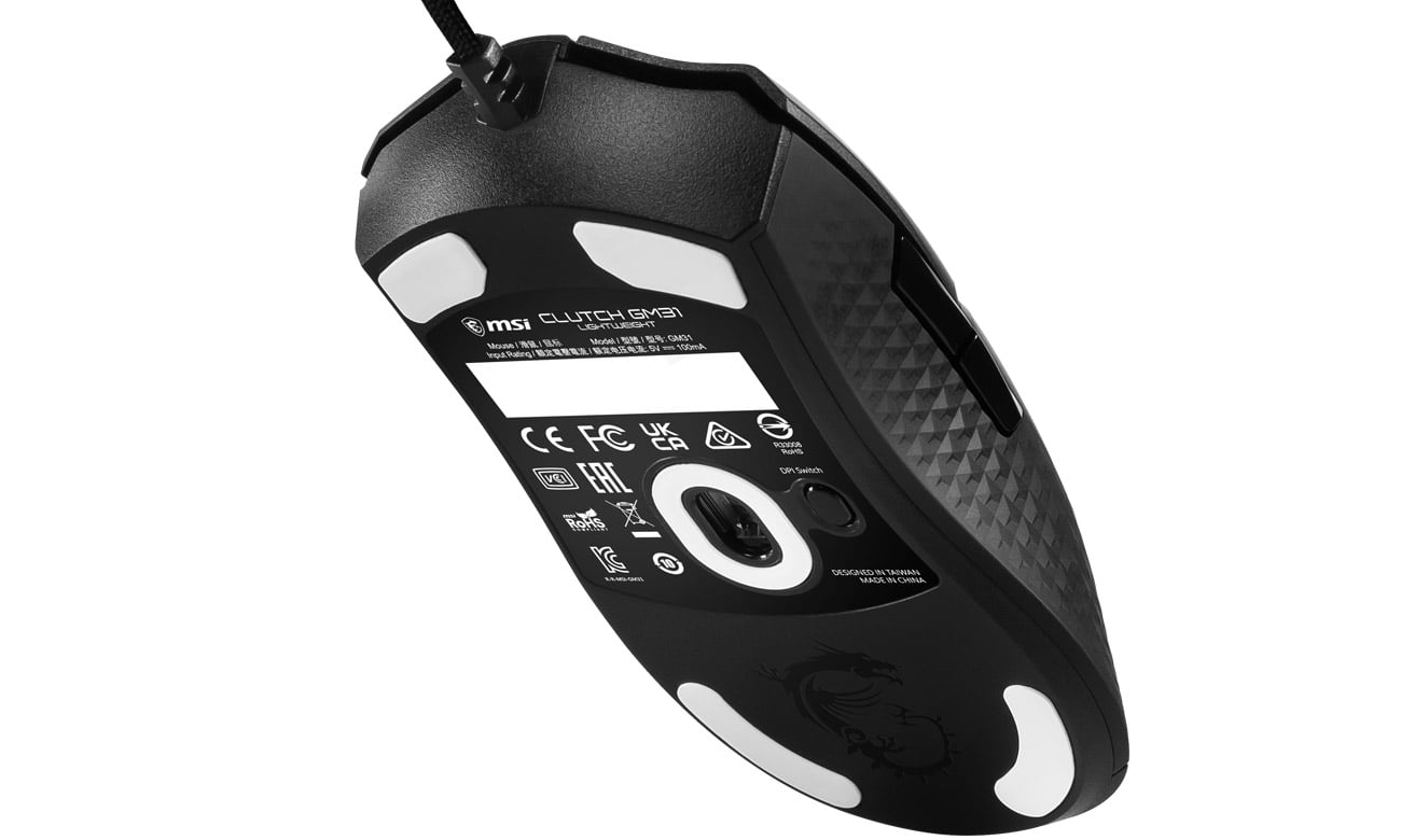 MSI CLUTCH GM31 LIGHTWEIGHT widok od spodu pod kątem