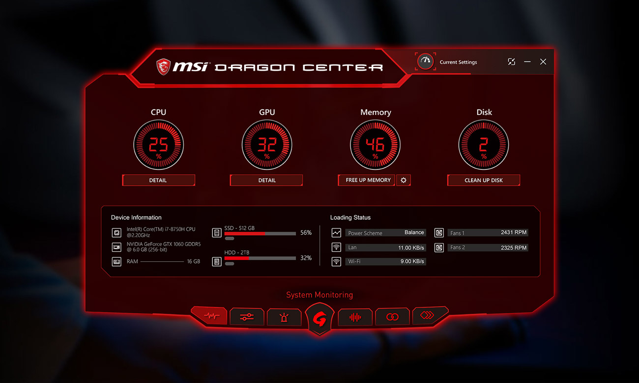 MSI GP63 Leopard 8RD Dragon Center 2.0