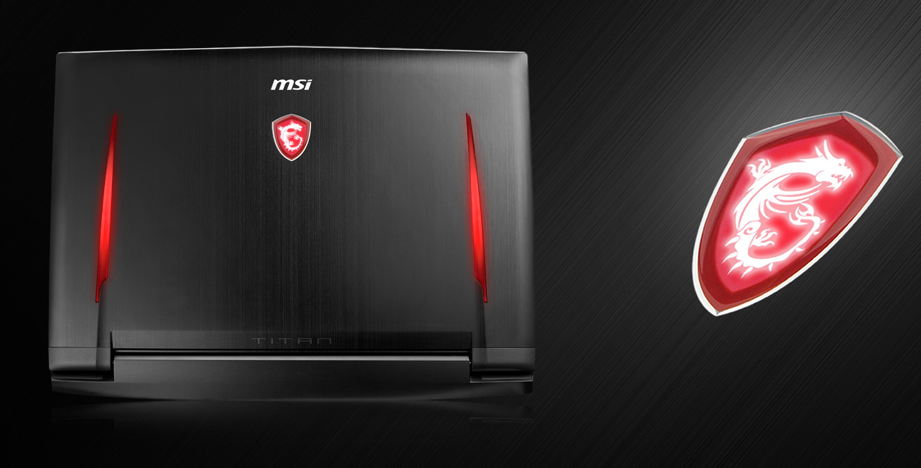 Laptop Gamingowy MSI GT73EVR emblemat logo twardość