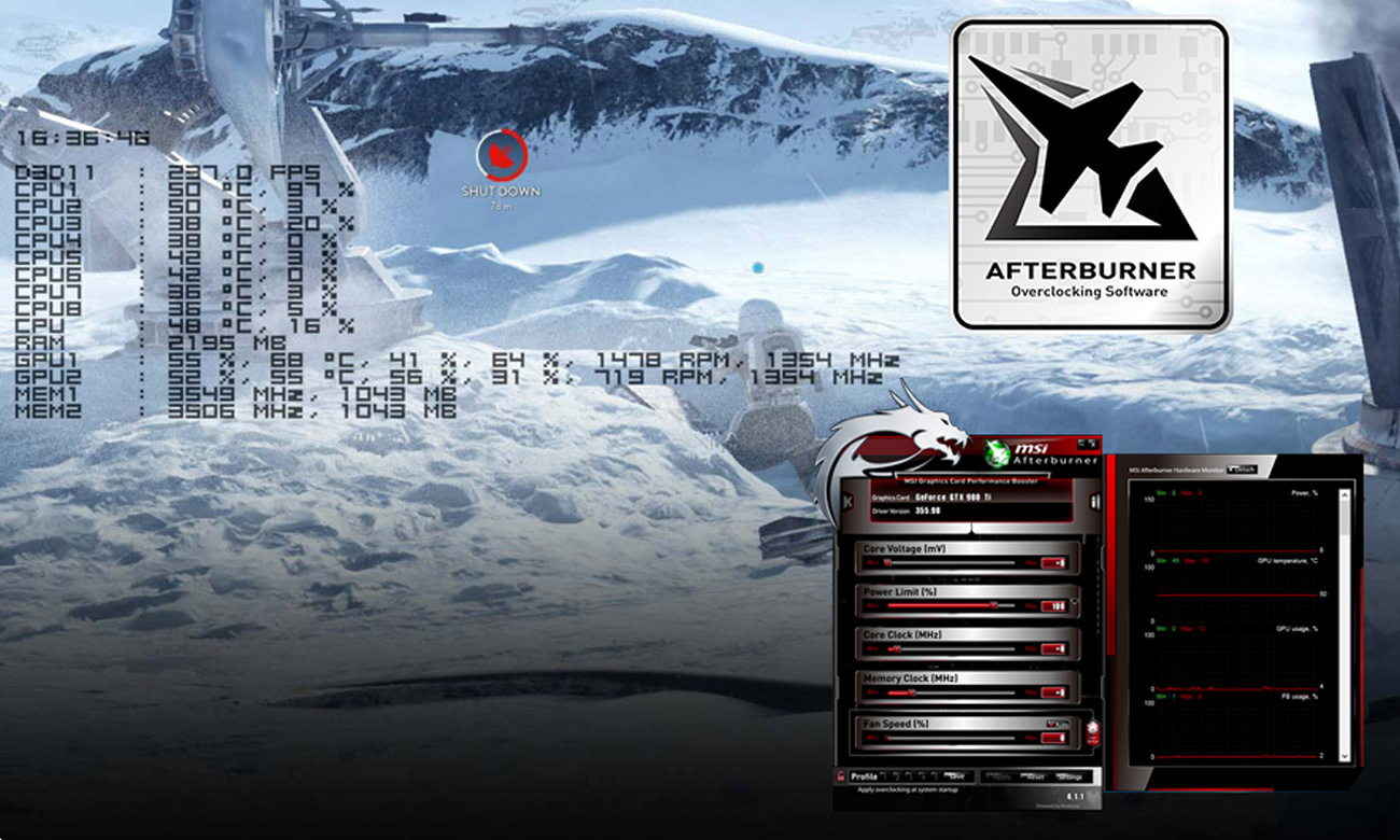 Aplikácia MSI Afterburner