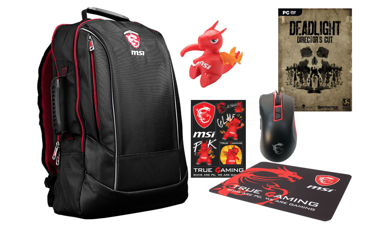 MSI GV62 7RC + plecak, mysz, brelok, gra, podkładka, naklejki