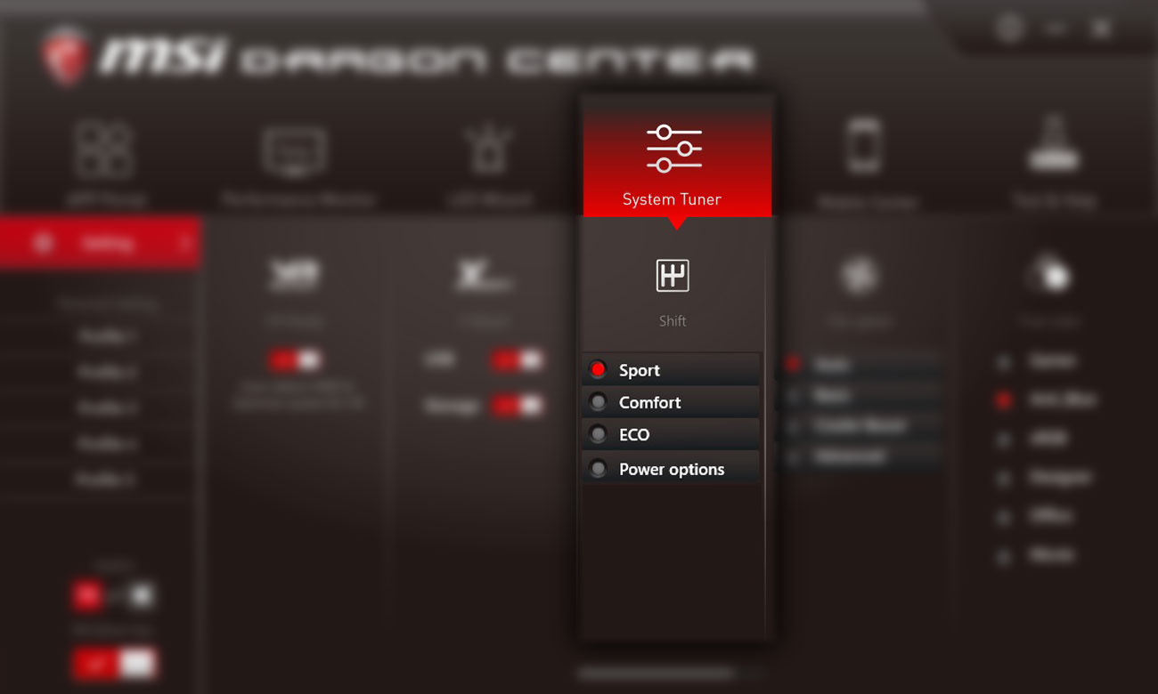 MSI GV72 8RC MSI SHIFT