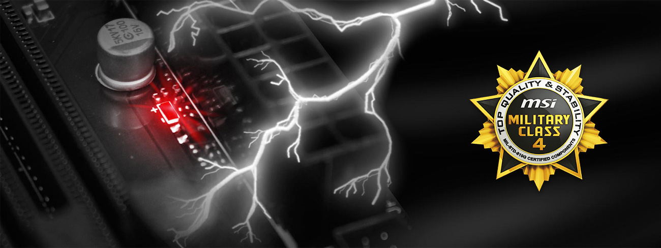 MSI H110I PRO Komponenty 4. klasy militarnej