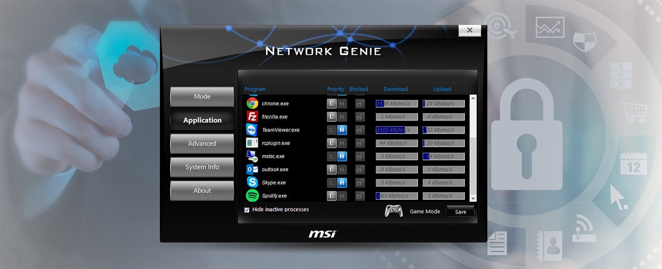 MSI H110M PRO-VH PLUS Aplikacja Network Genie