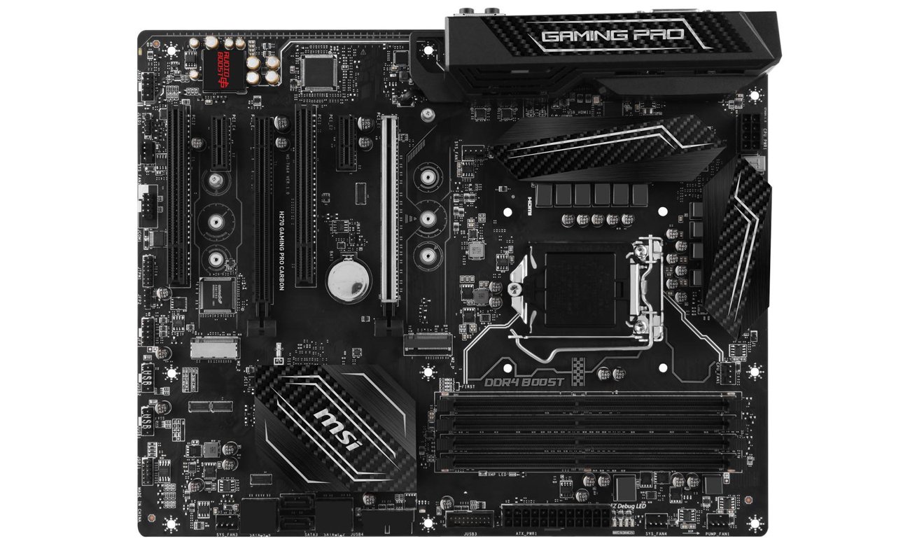 Płyta główna MSI H270 GAMING PRO CARBON Widok z góry