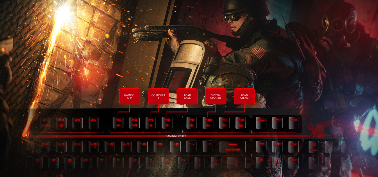 MSI H270M Bazooka klawisze dla gier