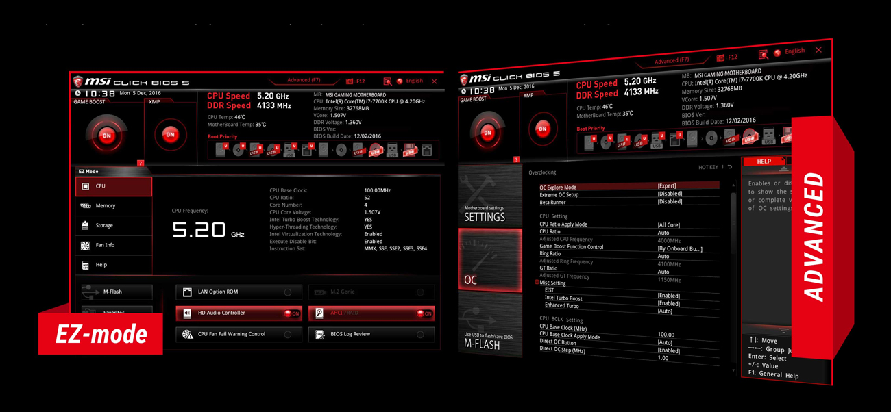 MSI H270 GAMING M3 BIOS EZ Advanced Mode