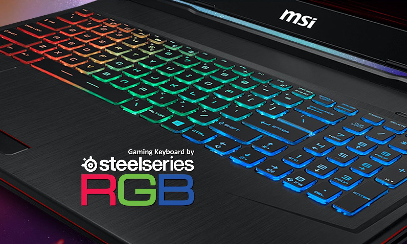 MSI GP63 Leopard 8RE Gamingowe, wielokolorowe podświetlenie klawiatury