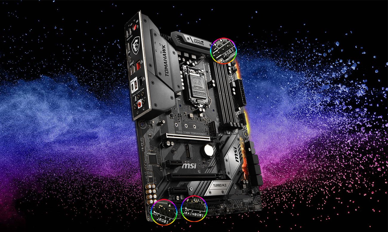 MSI MAG Z390 TOMAHAWK Podświetlenie Mystic Light
