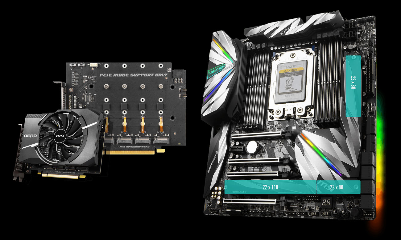 MSI MEG X399 Creation Złącza M.2
