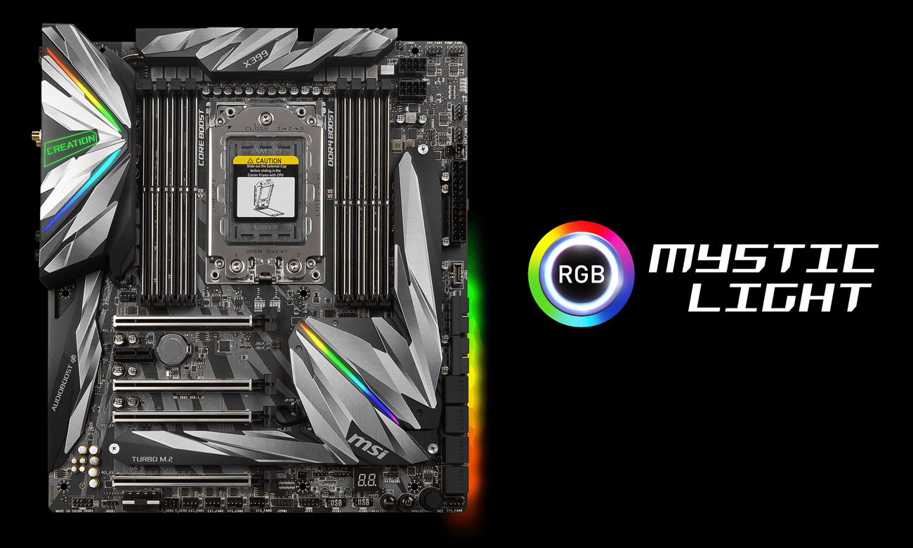 MSI MEG X399 Creation Podświetlenie Mystic Light