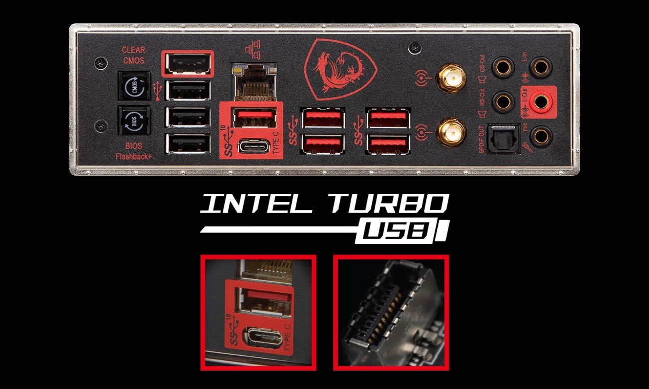 MSI MEG Z390 ACE Porty USB