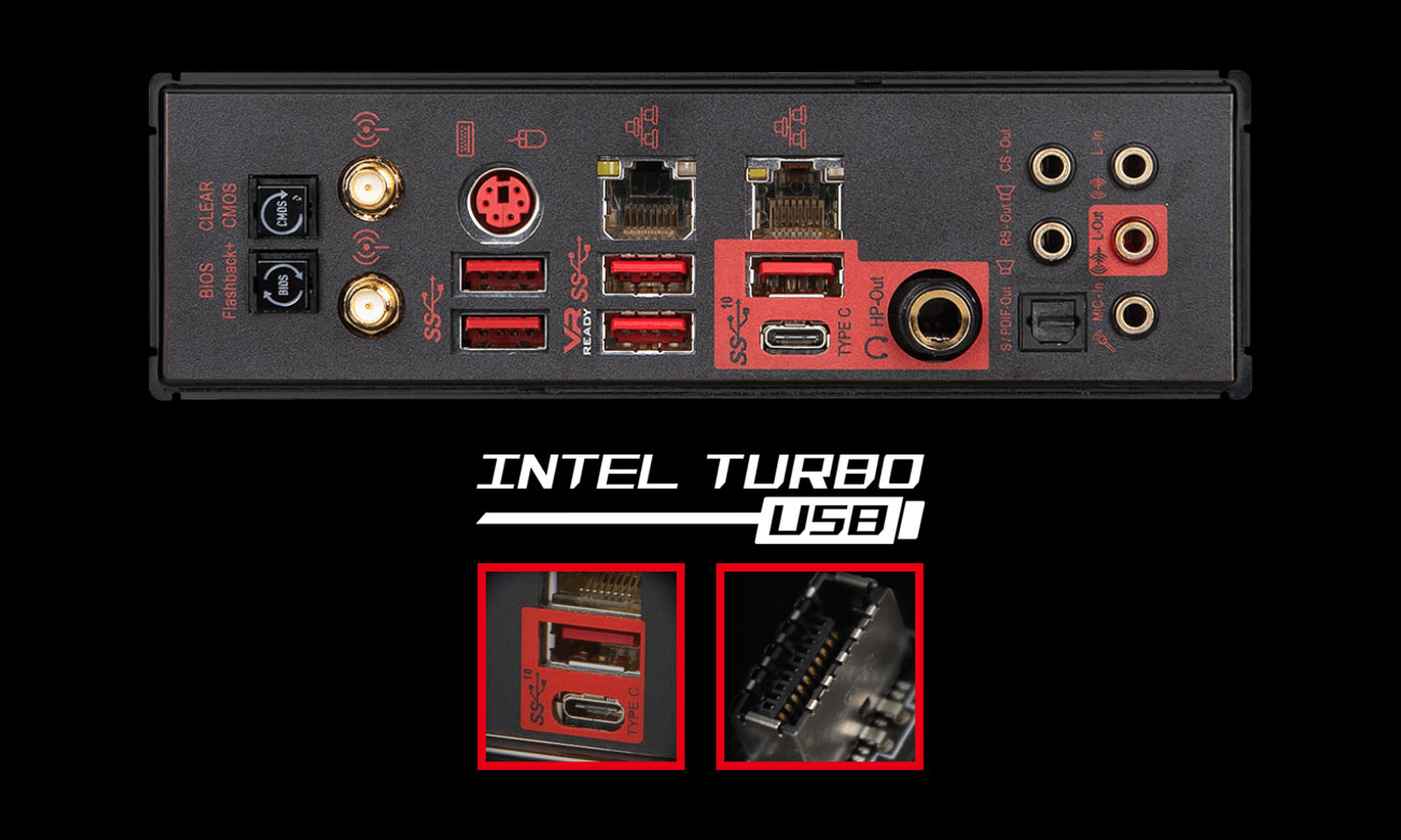 MSI MEG Z390 GODLIKE Szybka łączność USB