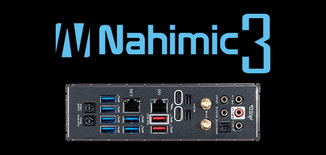 MSI MEG Z590 GODLIKE - Złącza audio, Nahimic 3