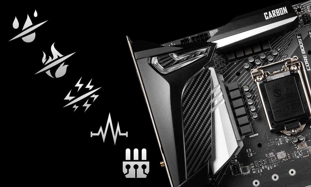 MSI MPG Z390 GAMING PRO CARBON AC Bezpieczeństwo