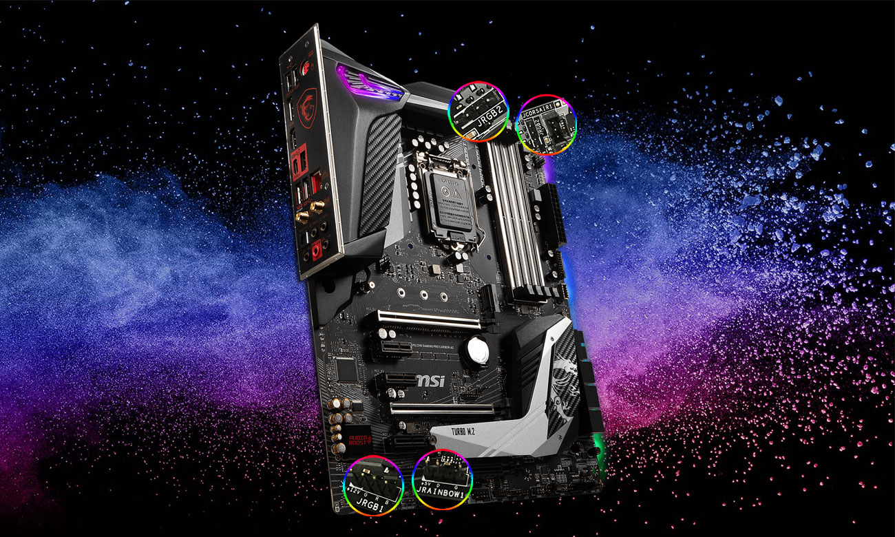 MSI MPG Z390 GAMING PRO CARBON AC Podświetlenie Mystic Light
