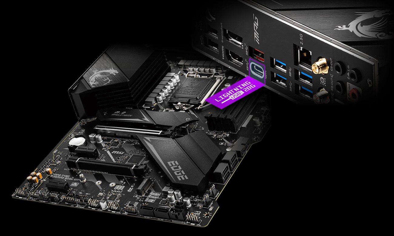 MSI MPG Z490 GAMING EDGE WIFI - Złącza M.2, USB