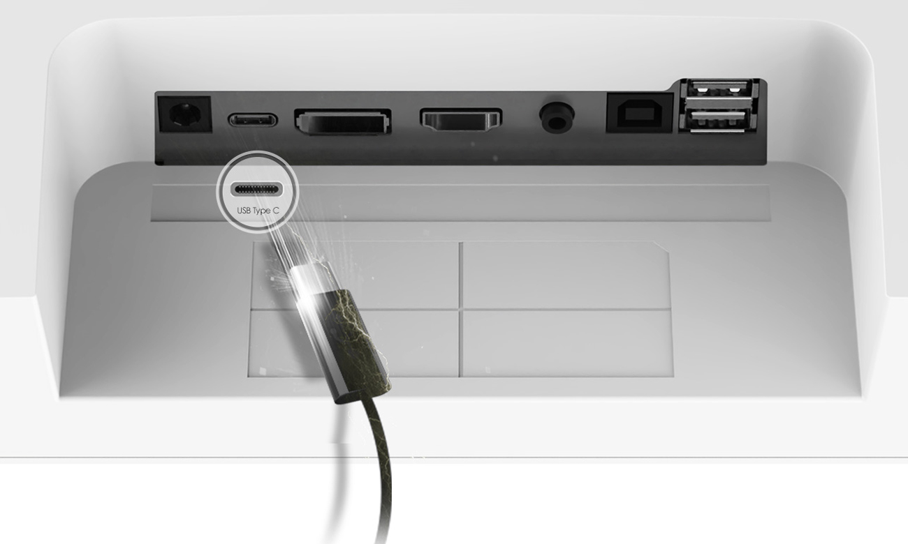 Monitor MSI Modern MD272XPW złącze USB-C