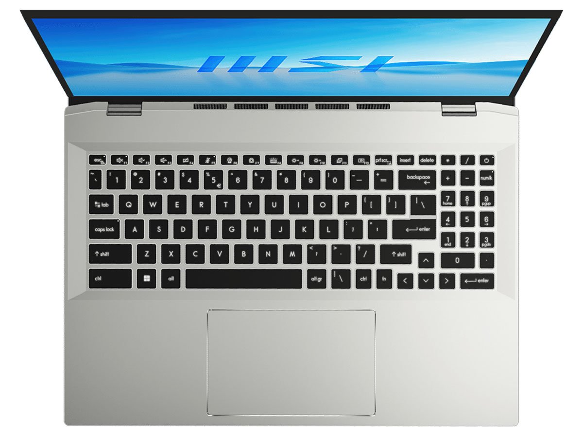 MSI Prestige 16 Evo klawiatura i ekran