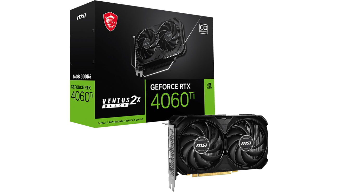 MSI GeForce RTX 4060 Ti Ventus 2X Black OC 16 ГБ GDDR6