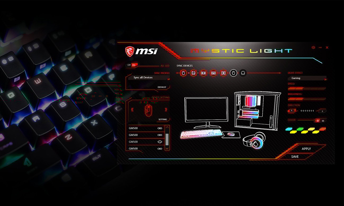 MSI Vigor GK80 Personalizacja