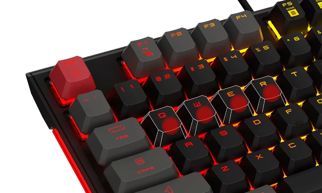 MSI Vigor GK41 Dusk LR US Skróty klawiszowe