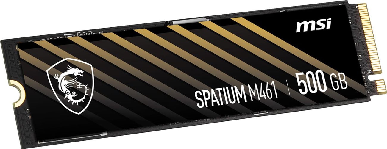 Dysk SSD M.2 MSI Spatium M461 PCIe Gen4 NVMe 500 GB - Widok od przodu pod kątem