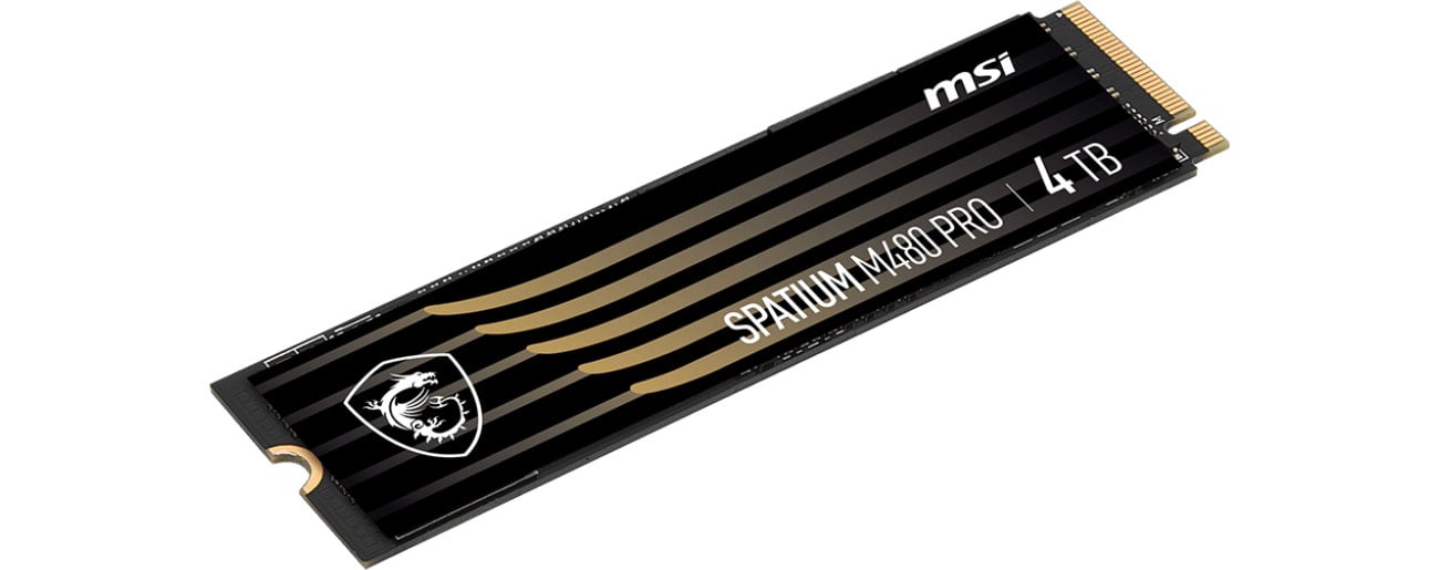 Dysk SSD M.2 MSI Spatium M480 Pro Gen4 NVMe 4 TB - Widok od przodu pod kątem