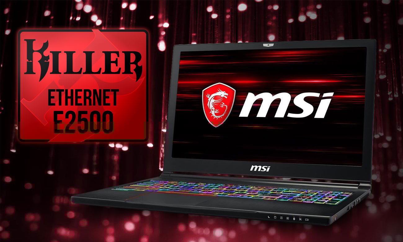 MSI Stealth GS63 8RE Układ sieciowy Killer E2500 Gaming LAN