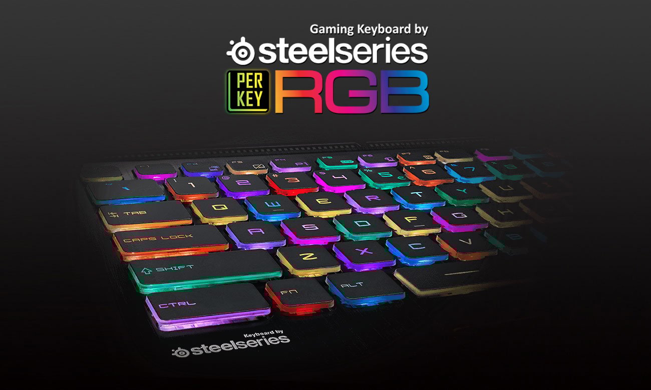 MSI Stealth GS73 8RF Klawiatura SteelSeries z indywidualnie podświetlanymi klawiszami