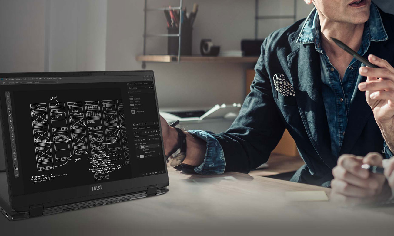 MSI Summit E16 Flip przód